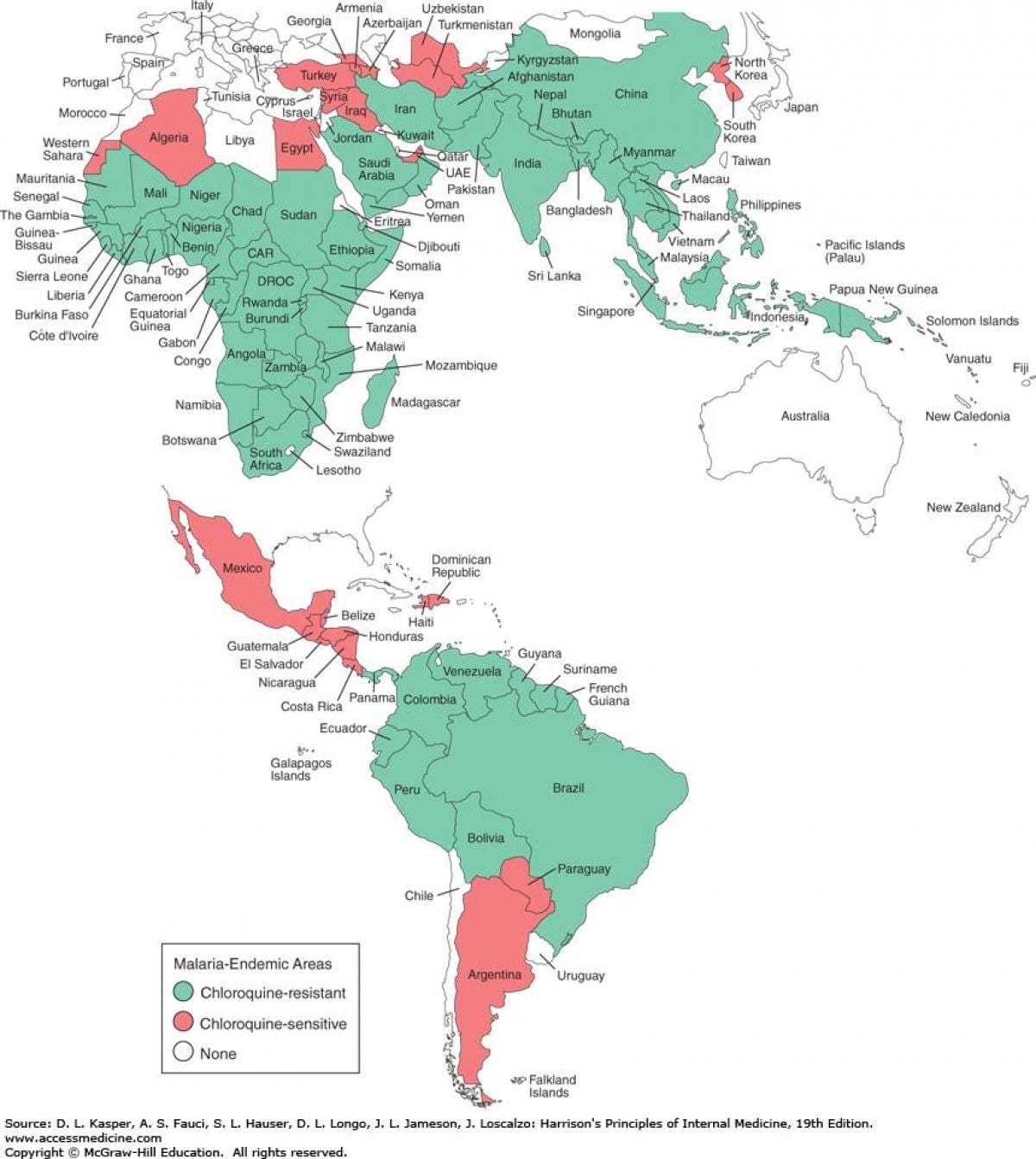 Karta Belize malaria 