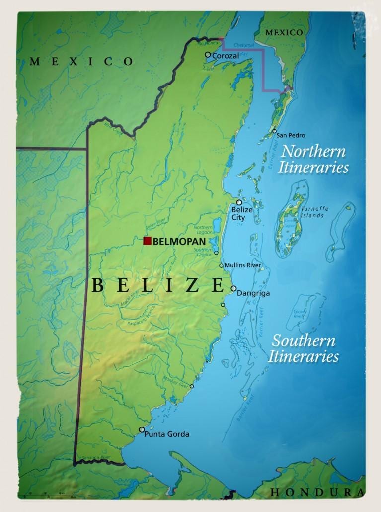 Karta Belize segling
