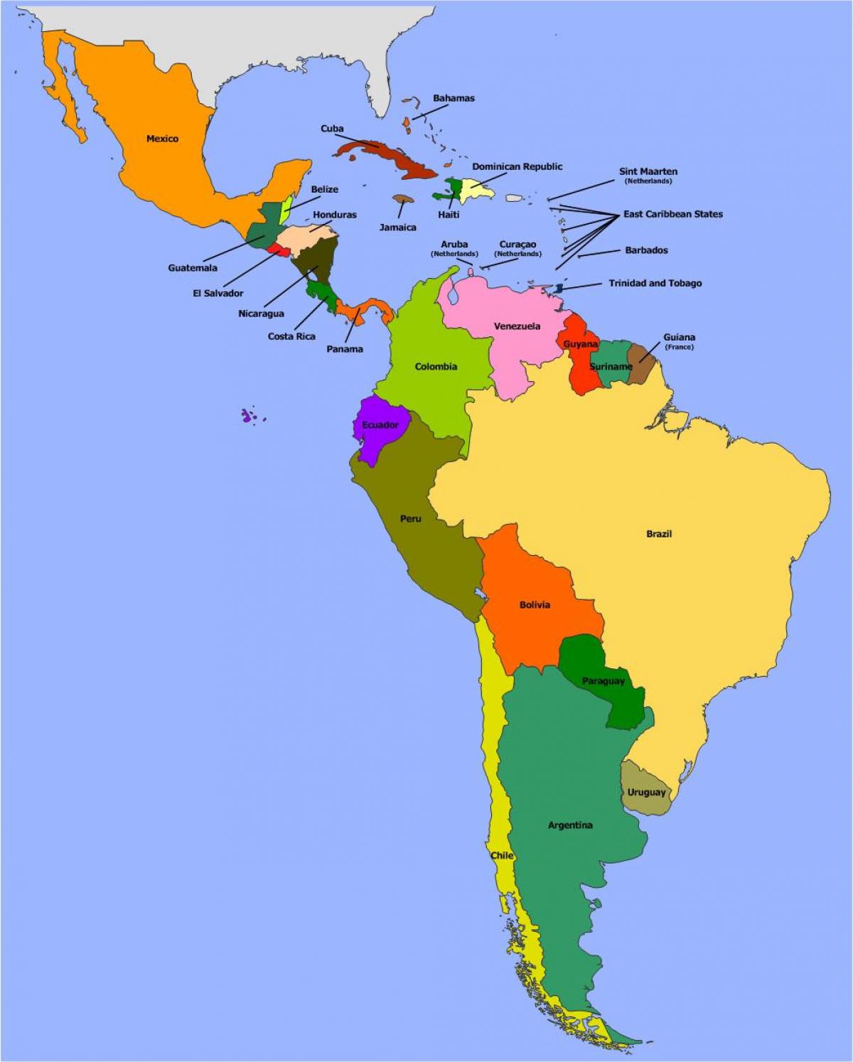 Karta Belize sydamerika