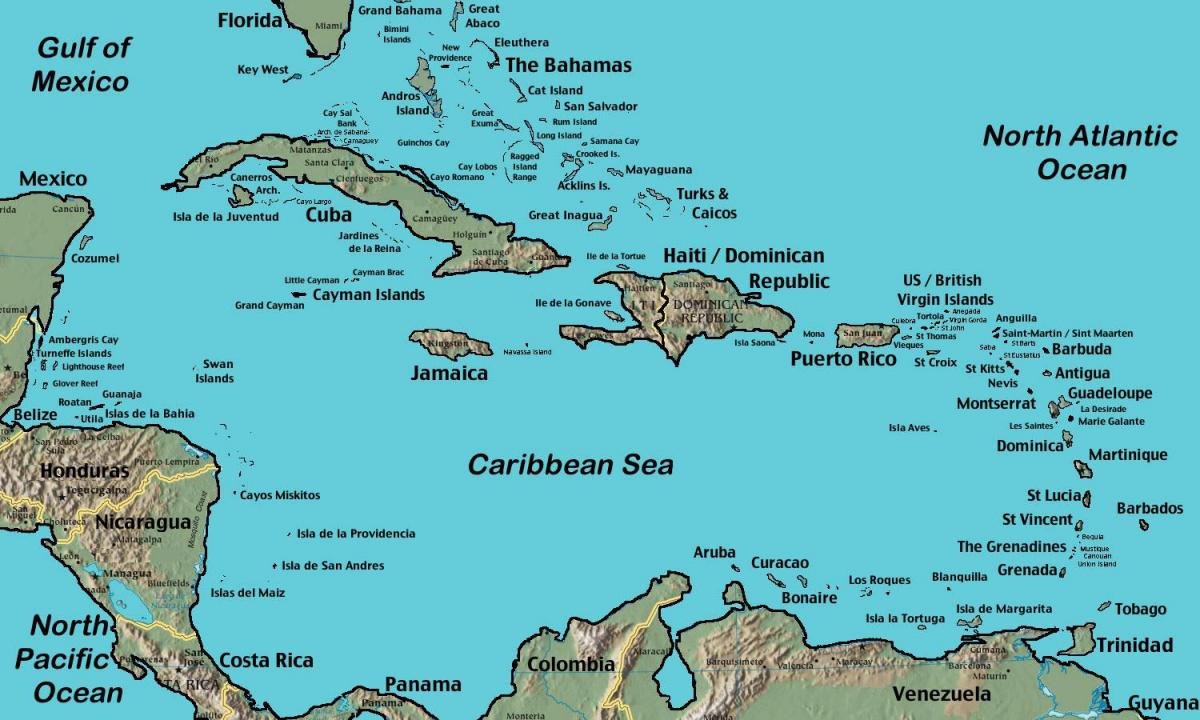 Karta Belize karibien
