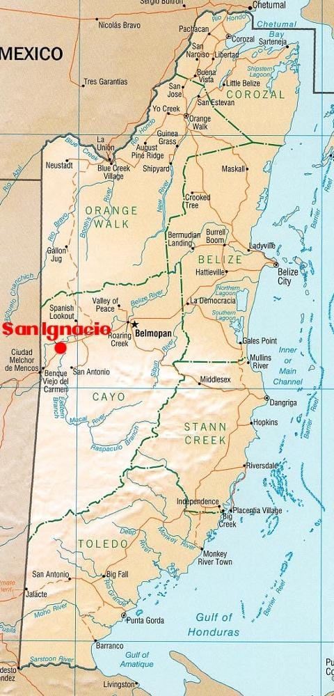 Karta över san ignacio Belize