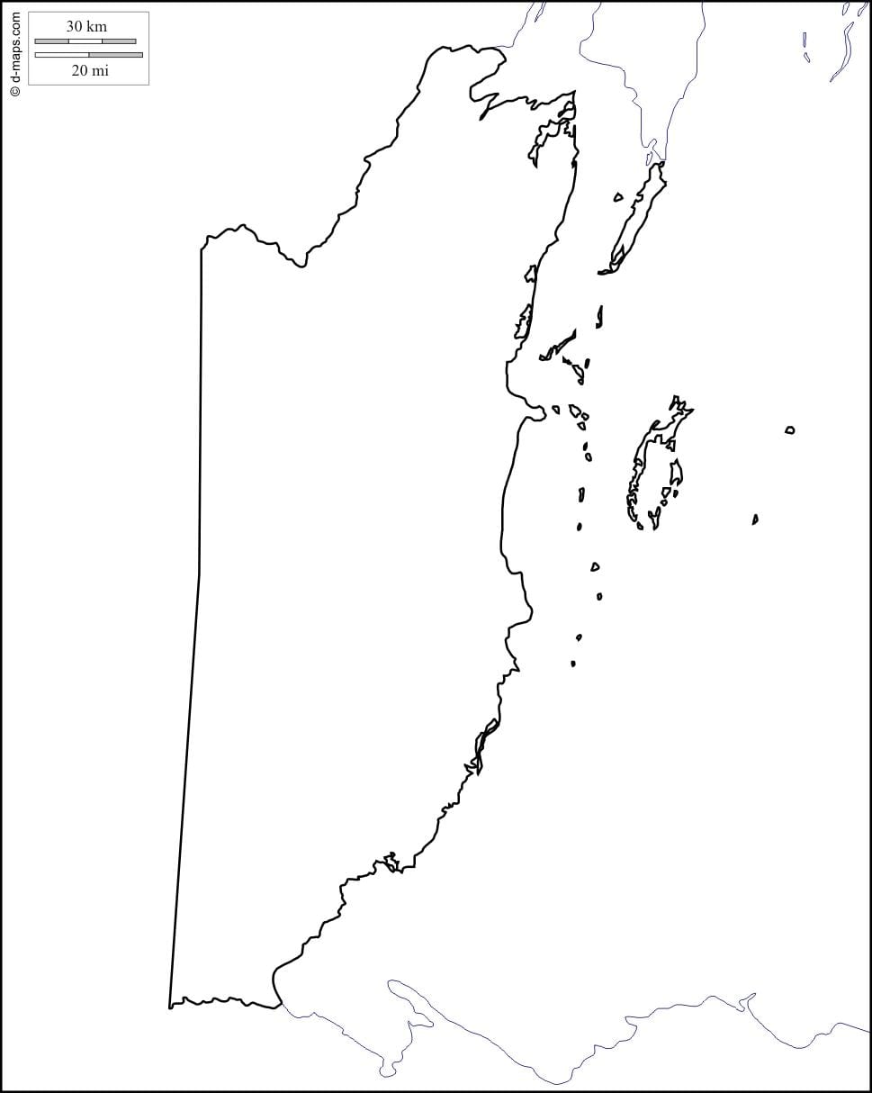 Karta över tomma Belize