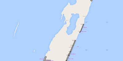 Karta över ambergris caye i Belize
