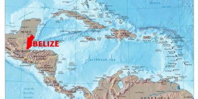 Karta Belize centralamerika