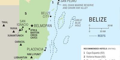 Karta Belize stränder