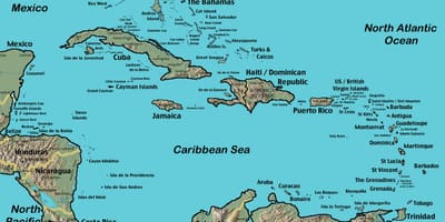Karta Belize karibien