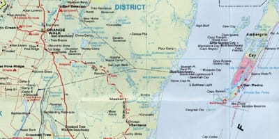 Detaljerad vägkarta över Belize