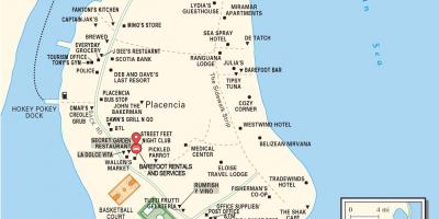 Karta över placencia byn Belize