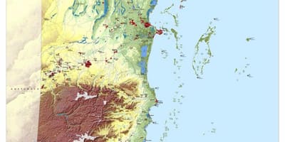Topografisk karta över Belize
